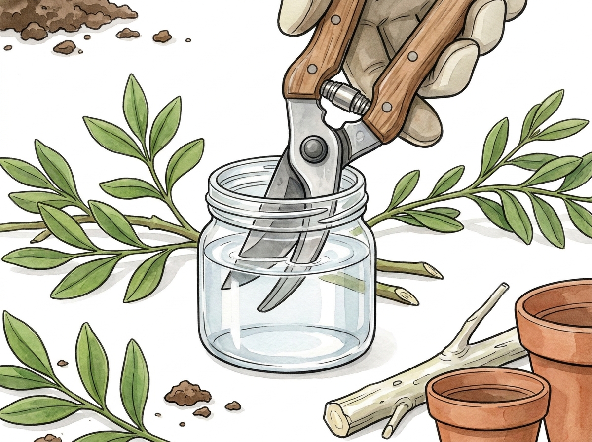 Sterilise your tools between plants to prevent disease spread.