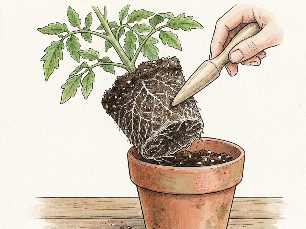 Gently remove seedlings from their current pot.