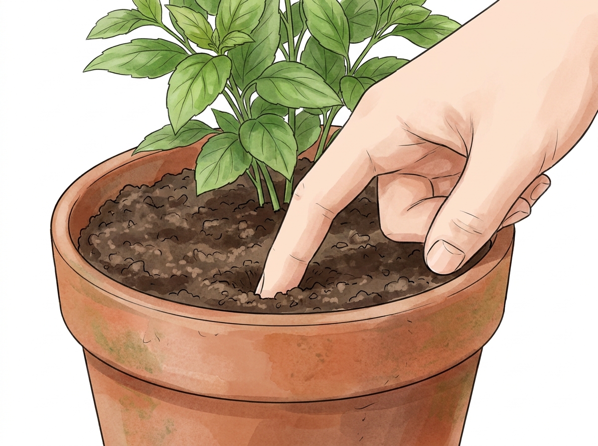 The finger test: aim for about 2-3 inches deep.