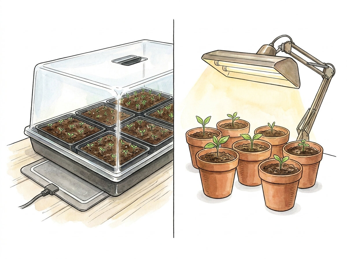 Germination needs warmth; growth needs light.