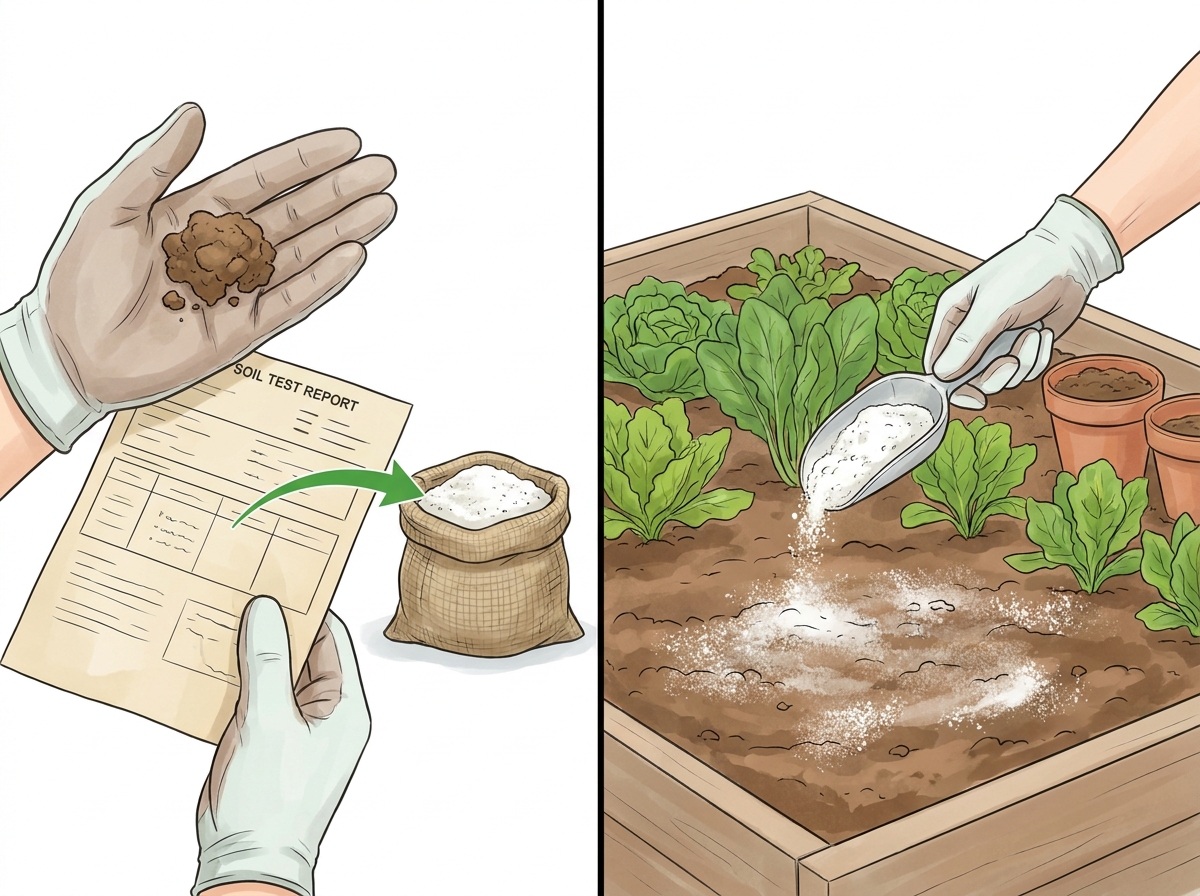 Targeted amendment based on soil test results.