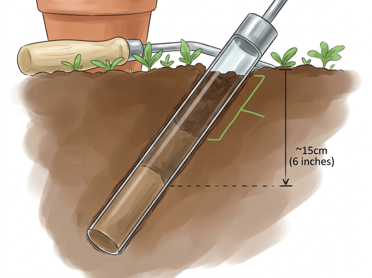Correct soil sampling depth is critical for representative analysis.