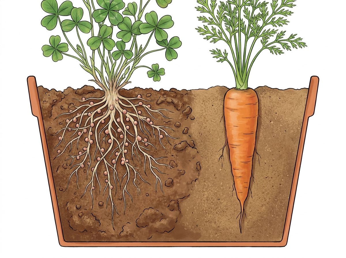 Root structures differ by family: legumes improve soil structure, while root crops require deep, stone-free tilth.