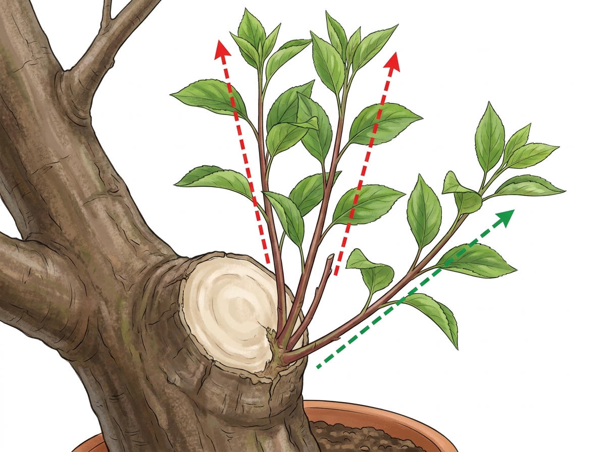 Distinguishing between unproductive watershoots and potentially beneficial new growth.