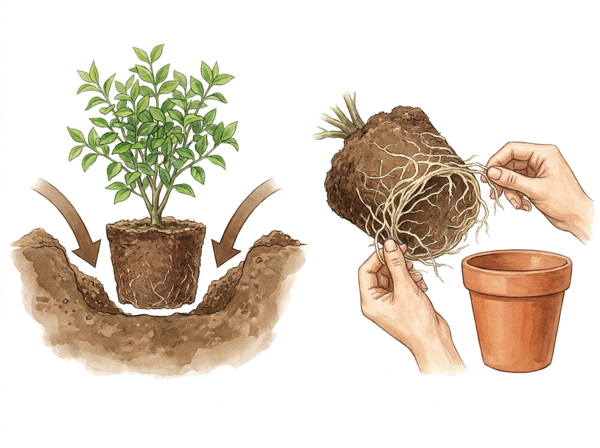 Planting technique encourages deep root growth.