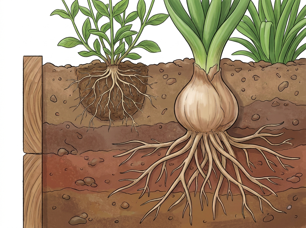 Layering bulbs beneath perennials allows you to double the floral density of your border without overcrowding.
