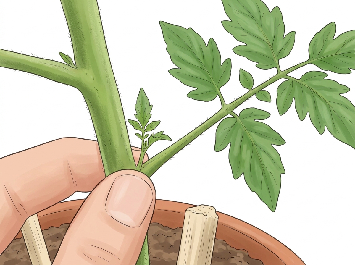 Pinch out side shoots when they are small.